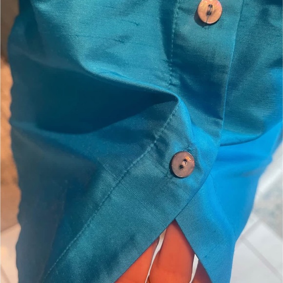 VTG Casual  corner 100% SILK NWT Button Down Blouse Women’s 6 Beautiful Blue - Picture 8 of 11